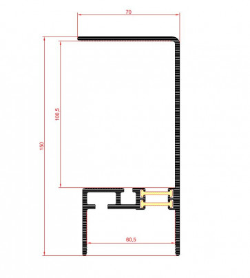 Kofferbau-Profil 60 x 100 eloxiert