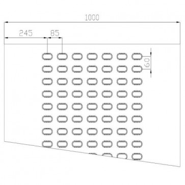 Lochblech Stahl-blank 7-Loch 2000x1000x3