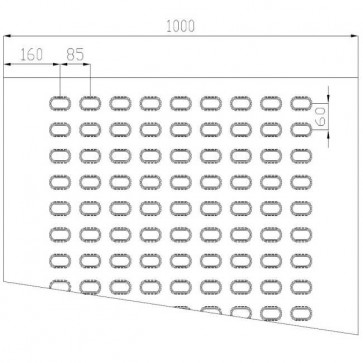 Lochblech Stahl-blank 9-Loch 2000x1000x3