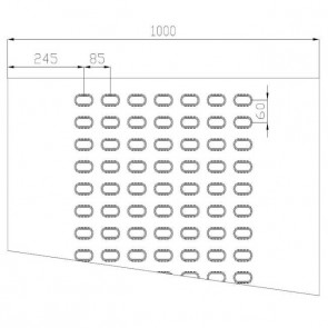 Lochblech Stahl-blank 7-Loch 2000x1000x3